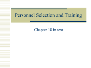 Personnel Selection and Training