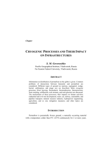 4. Main Cryogenic Processes and Their Impacts on Infrastructure