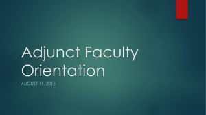 Adjunct Faculty Orientation - Florence