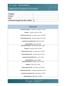 Physical Sciences Guidance Document