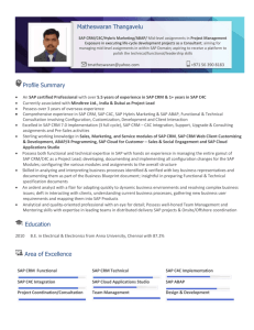 Platform SAP CRM 7.0 EHP 1 - DOS Recruiting & Consulting