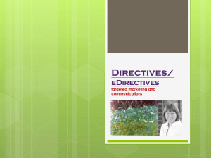 Directives/ eDirectives targeted marketing and communications a