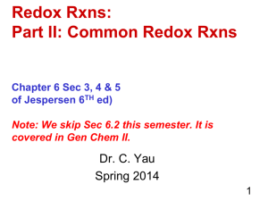 Redox Part II - CCBC Faculty Web