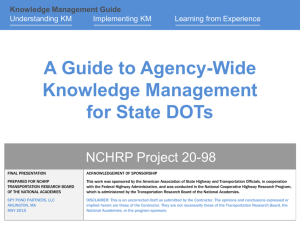 What is Knowledge Management? - Transportation Research Board