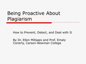 Being Proactive About Plagiarism - Carson