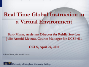 Real-Time Global Instruction in a Virtual Environment