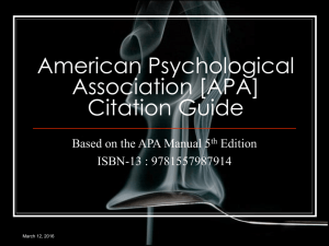 American Psychological Association [APA] Style