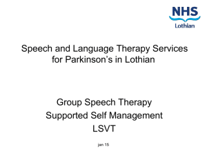 RE-DESIGN OF SPEECH THERAPY SERVICES FOR
