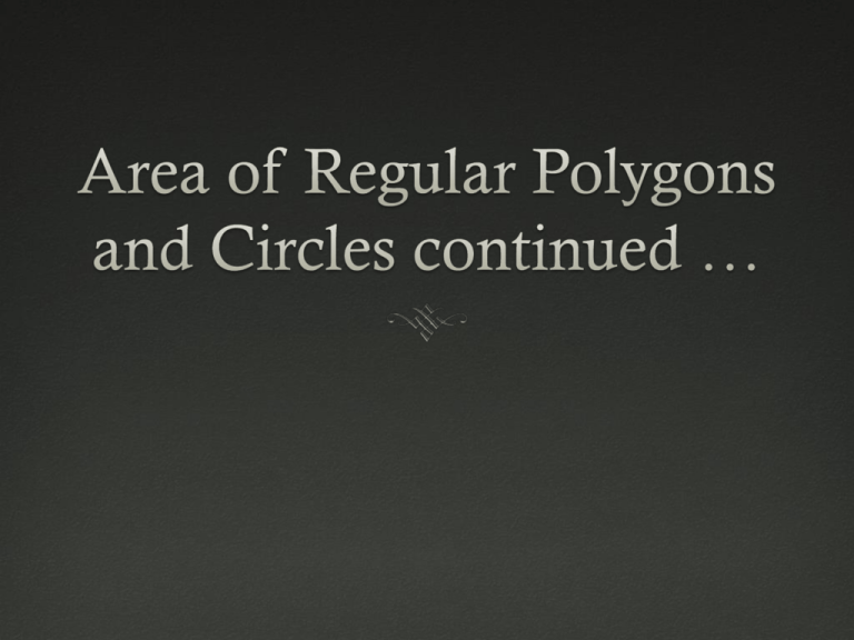 Area Of A Regular Polygon 