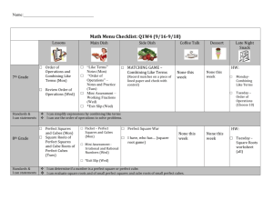 Math Menu Planner: Q1W1 (9/2-9/6)