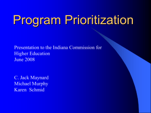 ICHE Program Prioritization Presentation