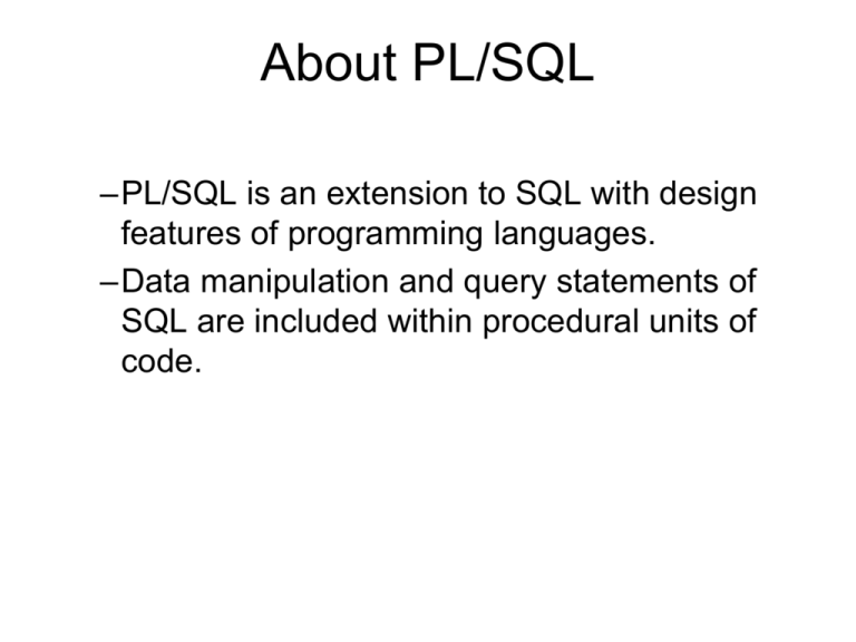 PL SQL