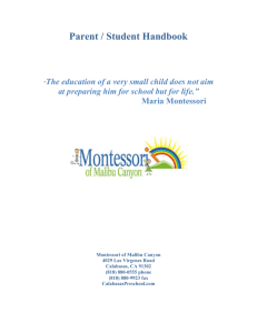 Parent Handbook - Montessori of Malibu Canyon