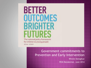 Better Outcomes, Brighter Futures - Prevention & Early Intervention