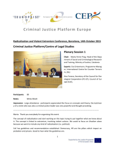 Plenary Session 1 - European Forum for Restorative Justice