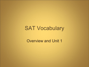 SAT Vocabulary Workshop