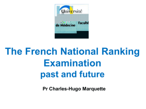 The French National Ranking Examination past and future