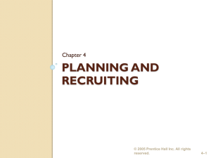 Human Resource Planning and Recruitment