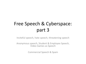 Free Speech & Cyberspace: Speech that Incites