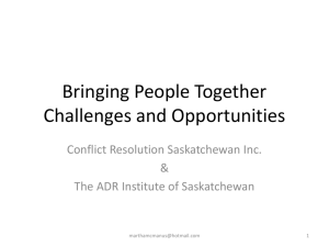 Saskatchewan conference - Conflict Resolution Saskatchewan