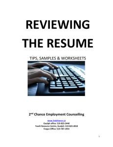 Reviewing the resume