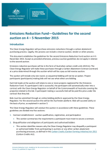 Emissions Reduction Fund—Guidelines for the second auction on 4