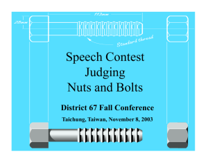 Speech Contest Judging Nuts and Bolts -