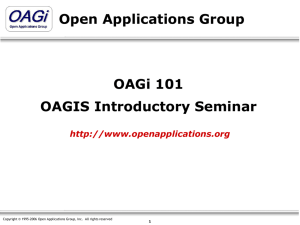 OAGIS Scenarios - Open Applications Group