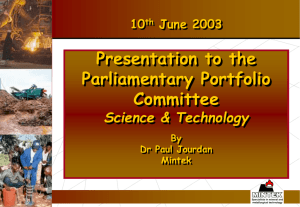 mintek management - Parliamentary Monitoring Group