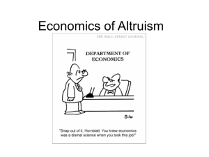 Economics of Altruism