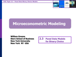 Panel Data Models for Binary Choice
