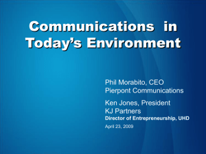 Communications in Today's Environment