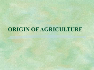 ORIGIN OF AGRICULTURE