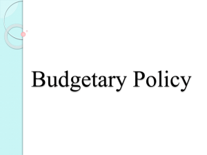 Budgetary Policy