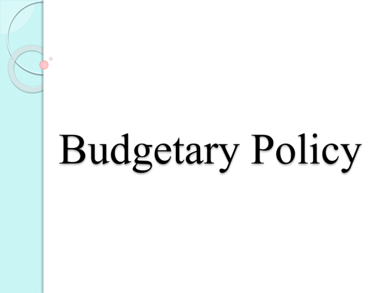 Budgetary Matters Definition