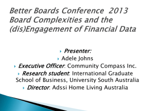 Complexities of board dynamics of non profit organisations and the