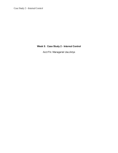 Case Study 2 - Internal Control Week 5: Case Study 2