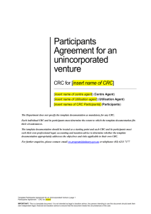 Participants Agreement for an Unincorporated Venture