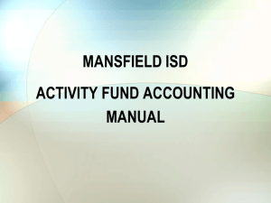 Activity Fund Accounting Manual - Mansfield Independent School