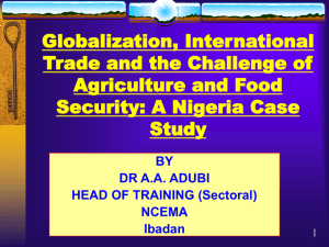 Globalization, International Trade and the Challenge of Agriculture