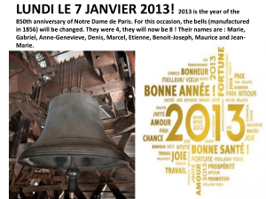 LUNDI LE 7 JANVIER 2012! *2013 is the year of the 850th