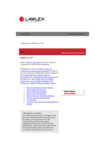 Corporate Law Bulletin 129 - May 2008