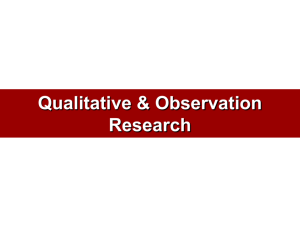 Qualitative & Observation Research