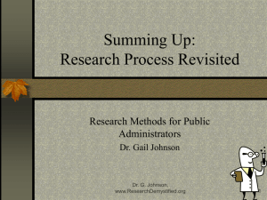 Resesarch Process Revisited - Gail Johnson's Research Demystified