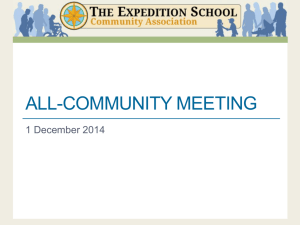 December 1, 2014 – All Community Meeting presentation slideshow