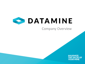 Company Overview - Datamine Geology and Mining Software