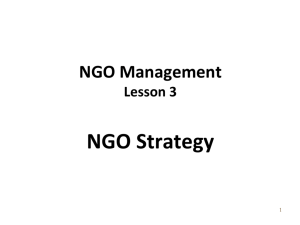 NGO Management Lesson 3 NGO Strategy