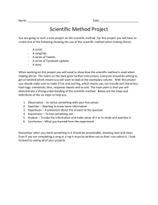 Name: Date: Scientific Method Project You are going to start a mini