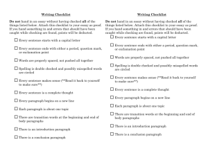 Writing Checklist - Burnet Middle School