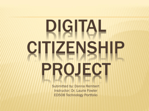 ED508 Digital Citizenship Power Point Donna Rembert